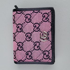 Gucci GG Marmont Pink Jacquard/Leather Women's Wallet